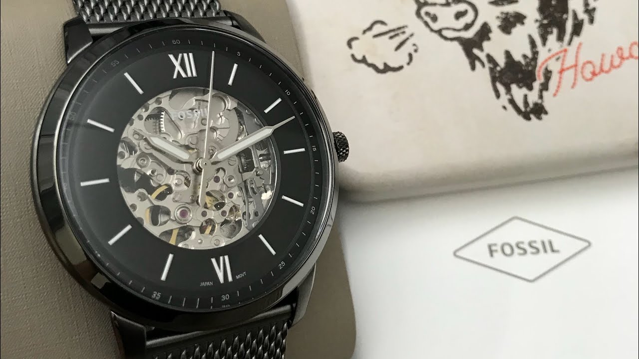 Fossil Neutra Automatic Smoke Stainless Steel Men’s Watch ME3185 (Unboxing) @UnboxWatches
