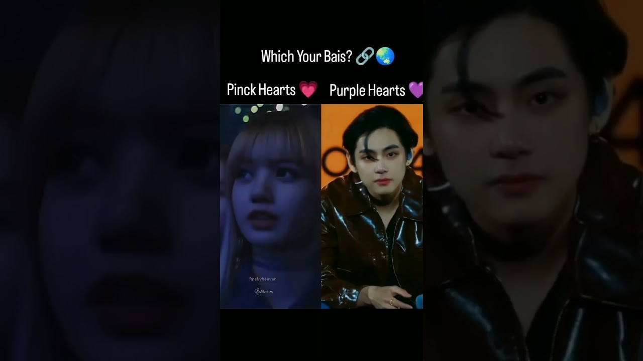 #v #lisa #bts #blackpink #shorts #army #blink      Pink Heart 💓 purple heart 💜