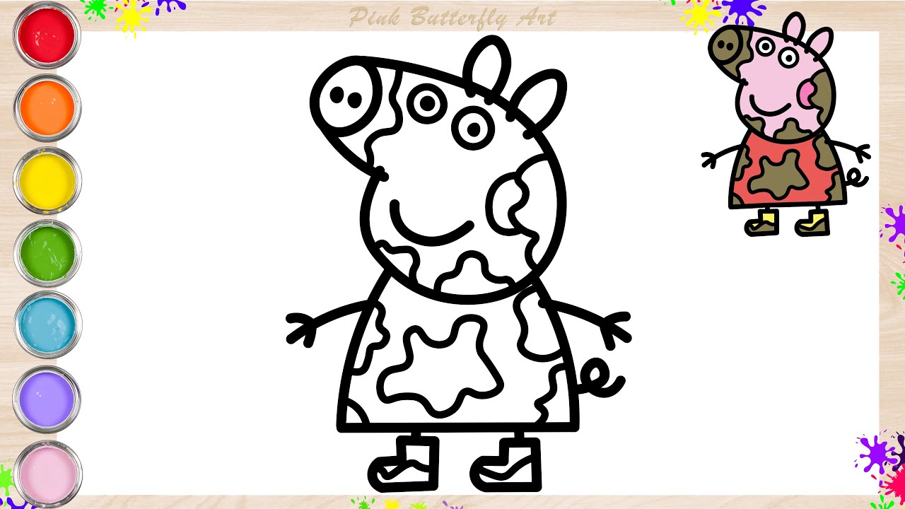 Muddy Peppa Pig  Drawing and Coloring Animations for Kids Toddlers #peppa #peppapig #drawingforkids
