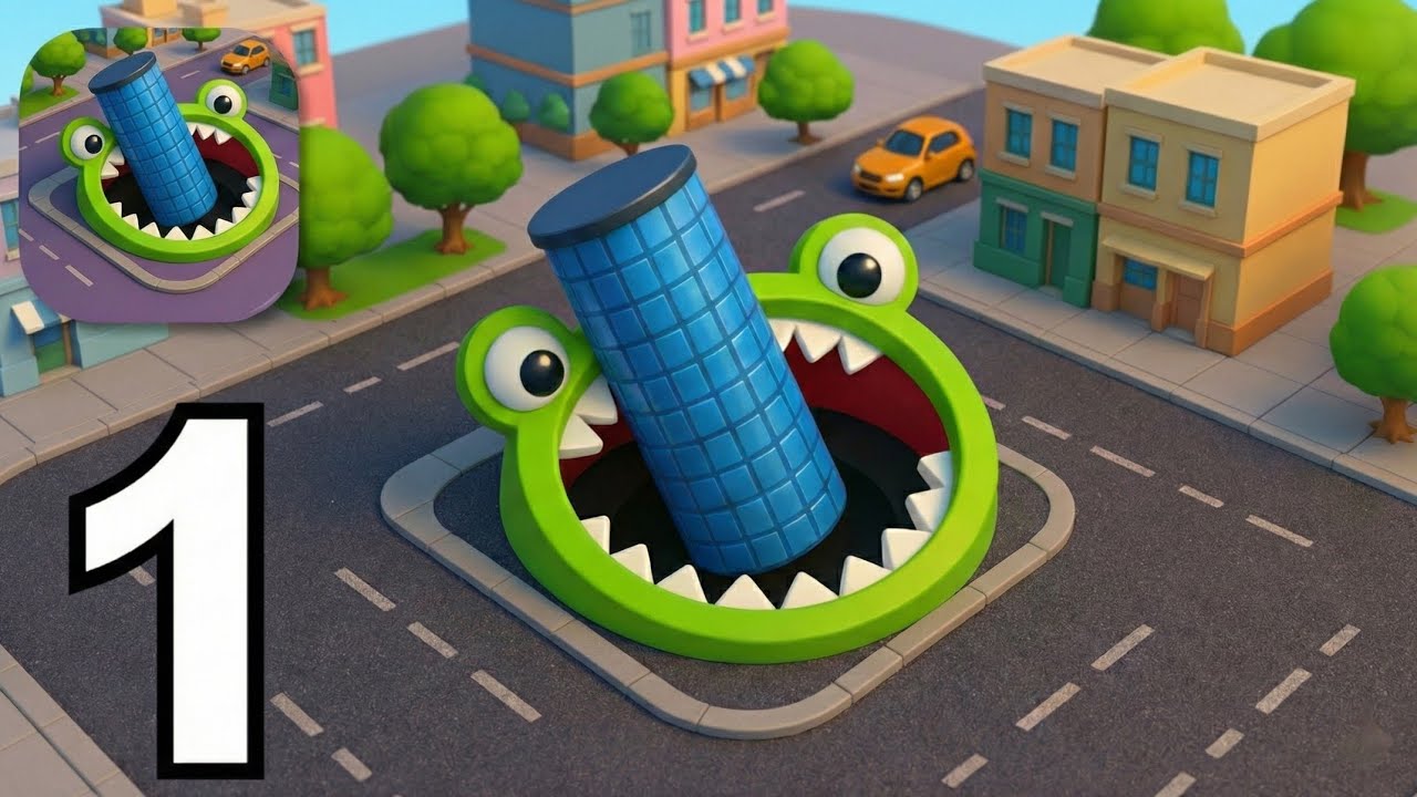 Hole.io - Gameplay Walkthrough Part 1 Tutorial & Eating The Whole City! (Android & iOS)