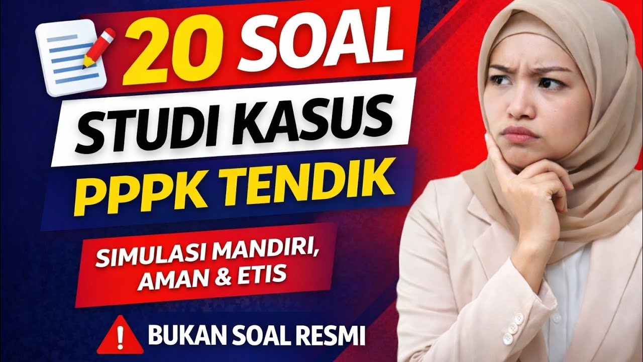 20 Soal Studi Kasus PPPK Tendik | Administrasi, Sikap Kerja, Teknologi & Logika Cerita
