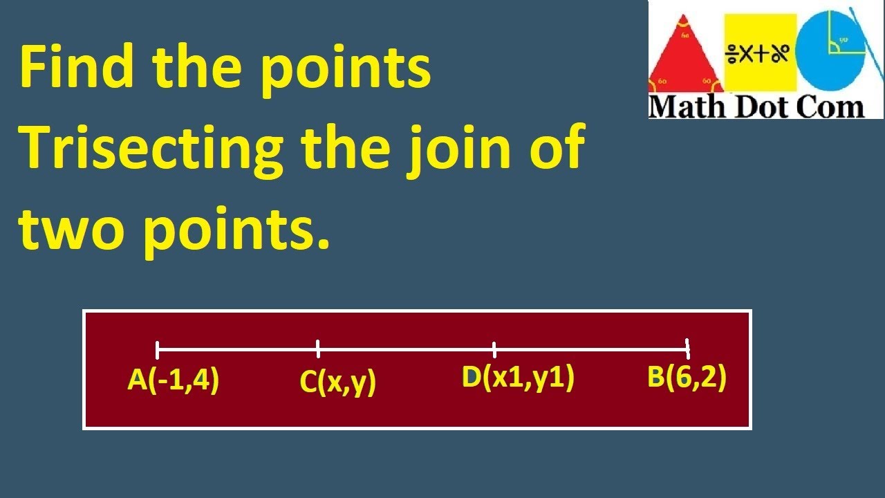 Find the Trisection Point of the Line Joining the Two Points | Points of Trisection|Math Dot Com