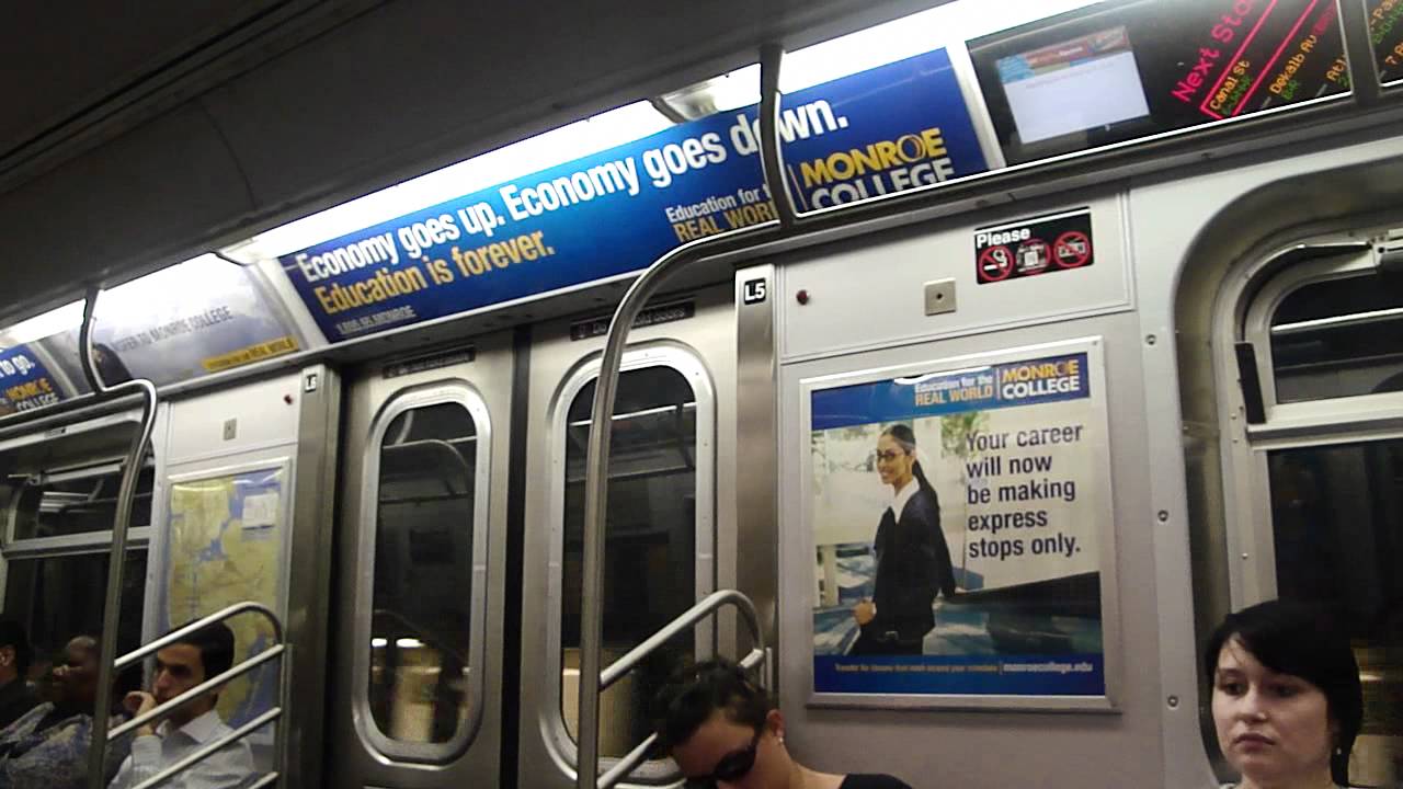 MTA NYC Subway: On Board R160B Siemens (Q) Train from 49th Street to Canal Street