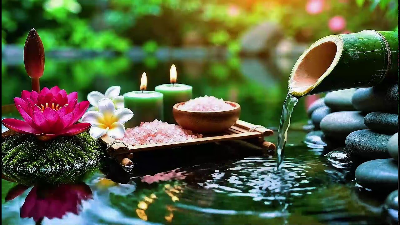 Relaxing Sleep Music with Bamboo Water Sounds 🌿Deep Healing Music for Calm Mind,Spa Ambience & Yoga