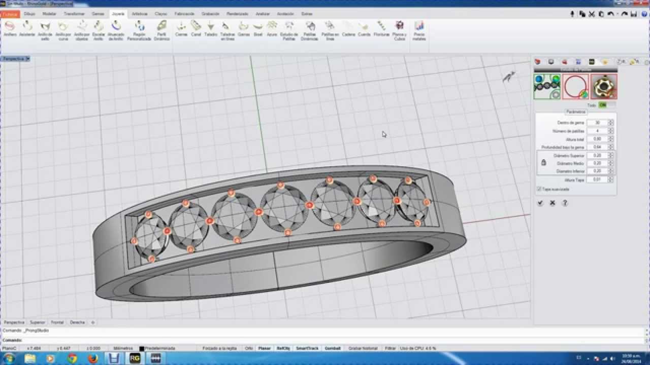Tutorial de Argolla con tegnologia Rhinogold.