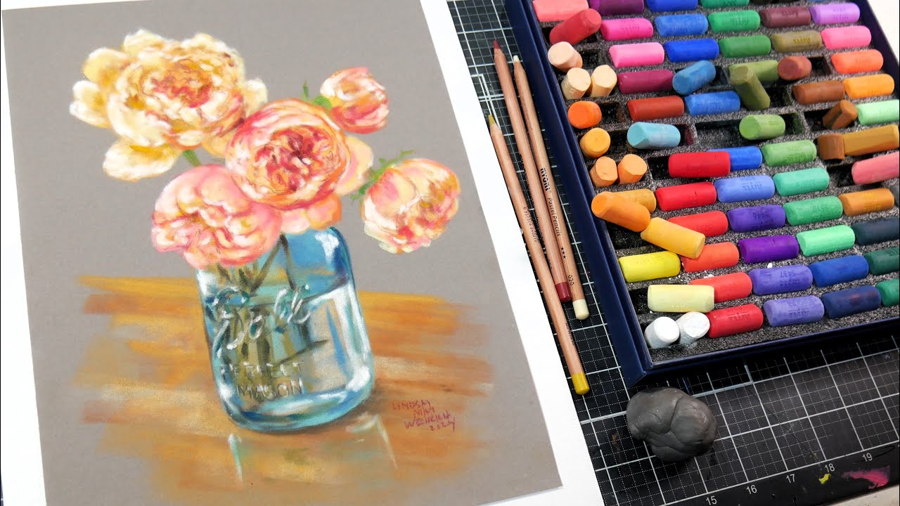 Tips for Using Soft Pastels on Velour Paper // Pastel Peony Time-Lapse