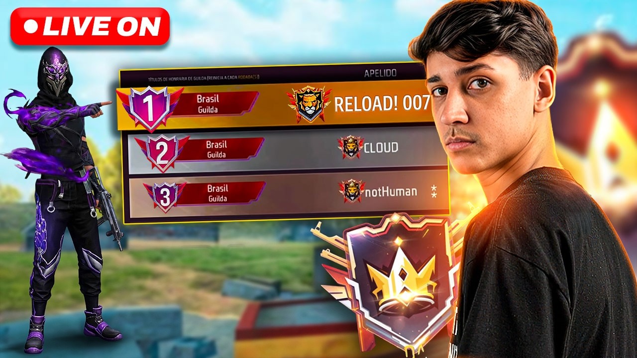 DIA DE BUSCAR O TOP 1 NA GUERRA DE GUILDAS! 💚 LOUD BAK FREE FIRE LIVE 💚