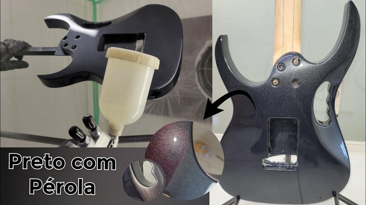 Réplica Ibanez Jem Pintura preto com pérola