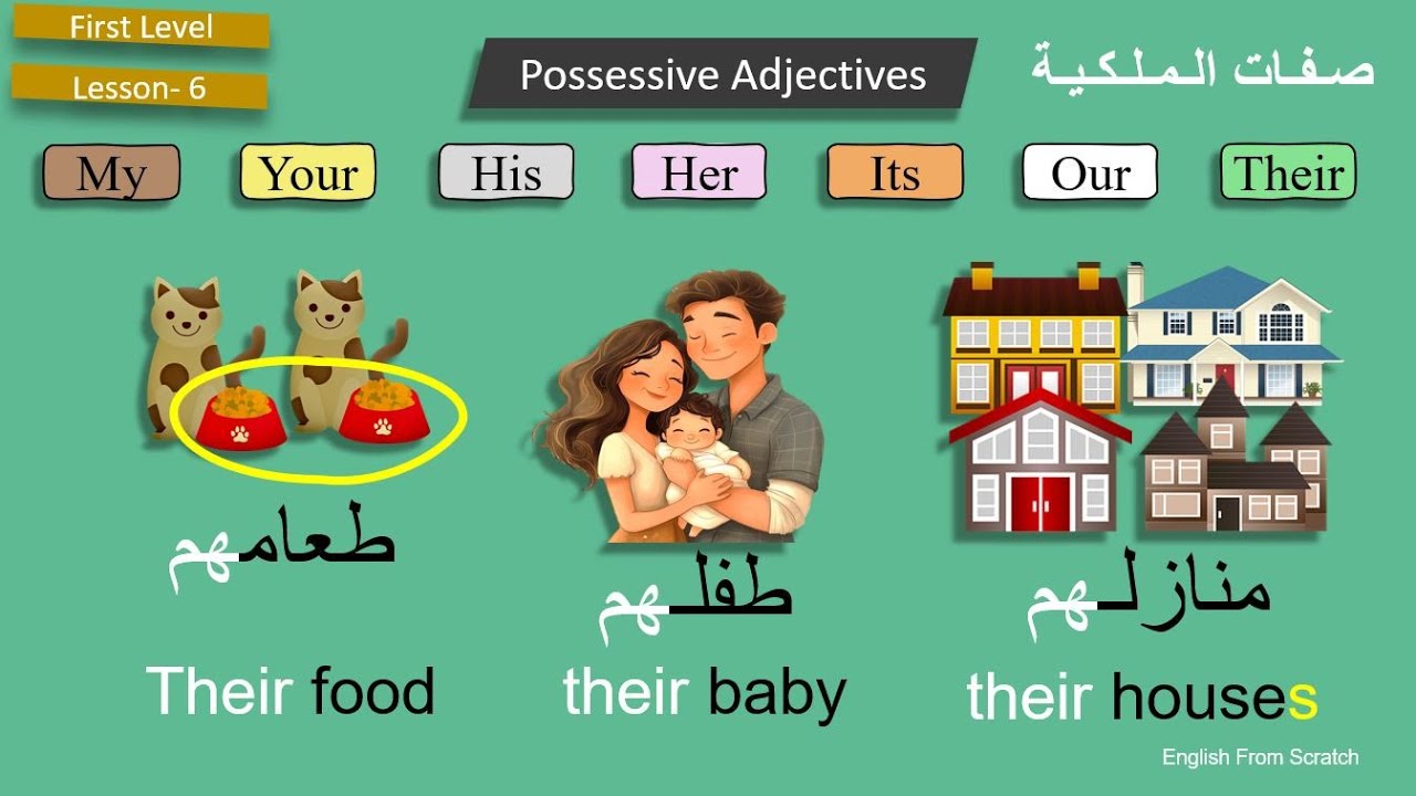 الإنجليزي من الصفر_الدرس السادس_ استخدام صفات الملكية Possessive Adjectives