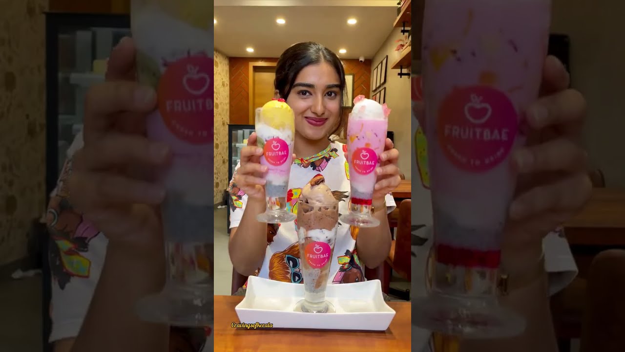 3 Mini Falooda for ₹260, 3 Big Falooda for ₹390 at Fruitbae’s Falooda Festival , Kochi🔥 #foodreview
