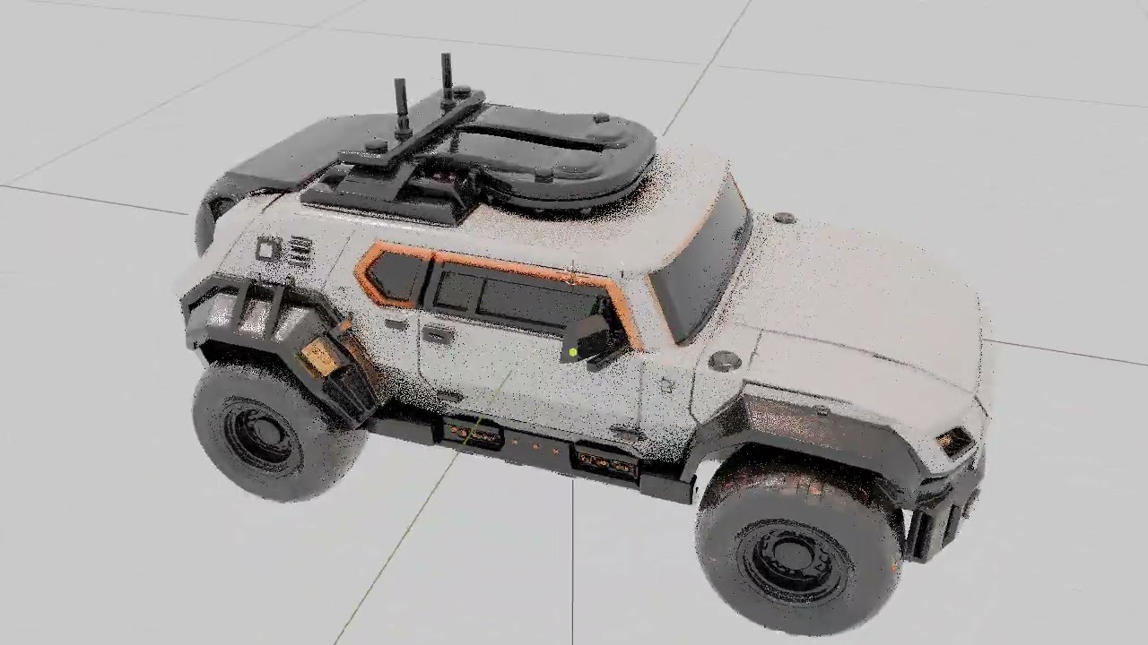 High Poly Futuristic Off Road Vehicle Multi Format SciFi 3D Model