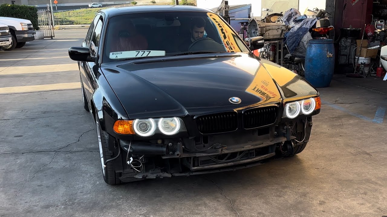 2001 bmw 740i E38 hets muffler delete after resonator delete very loud !!!