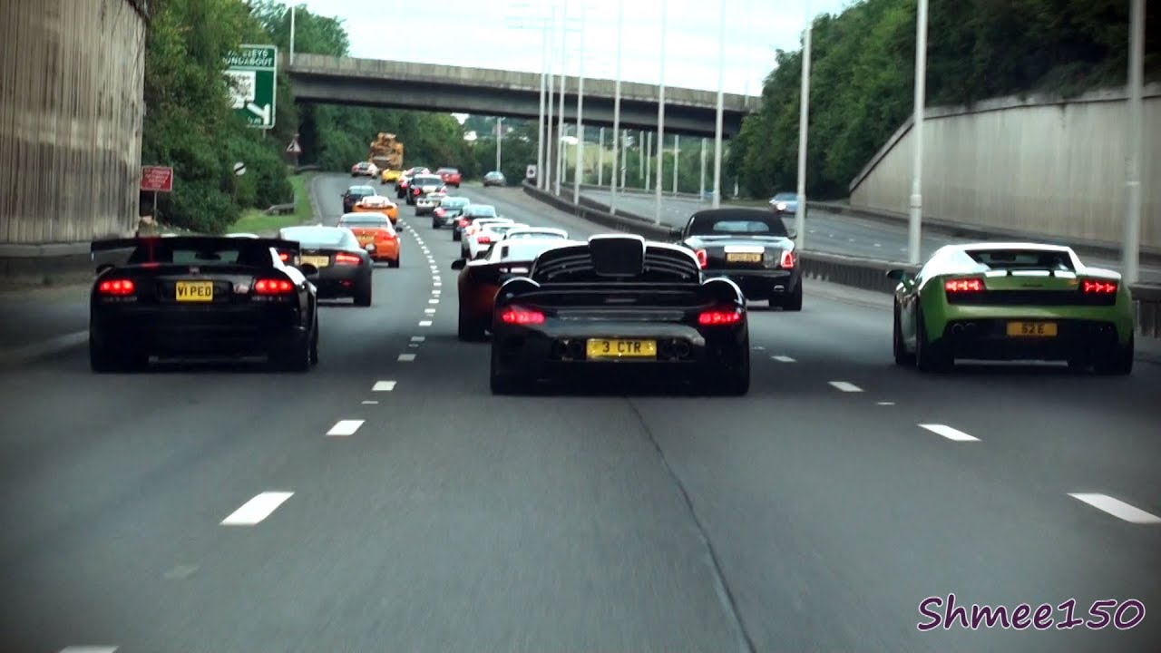 Wilton London Convoy - RUF CTR3, Mosler, MP4-12C, Viper, Lambos & Ferraris