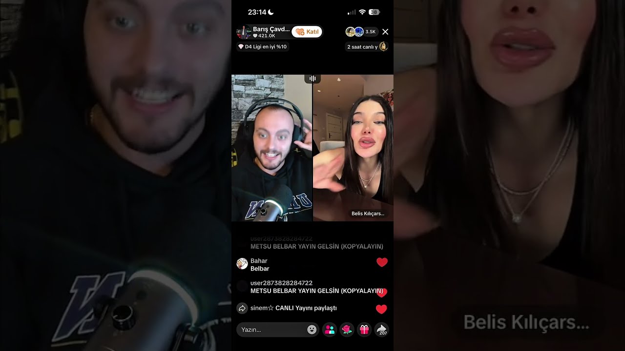Belis Kılıçarslan Barış Çavdar TikTok Canlı Yayını Tümü (22.02.2026)
