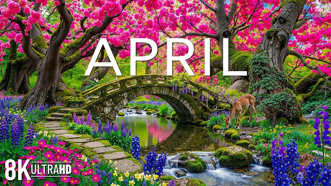 April Spring - Spring Flowers 8K 🌸 Blooming Flowers, Cherry Blossoms & Peaceful Morning