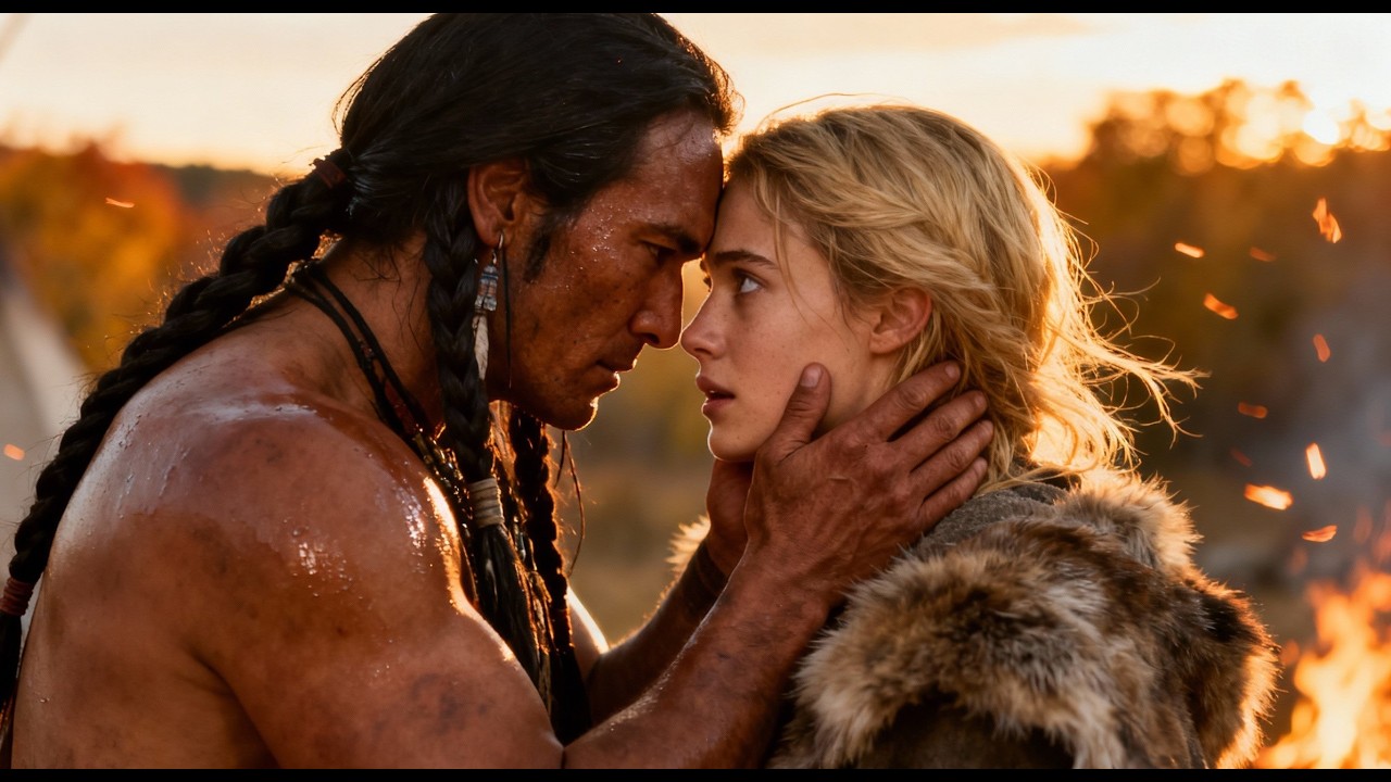 Release me… I want your strength near me,” the captive woman murmured to the towering Apache