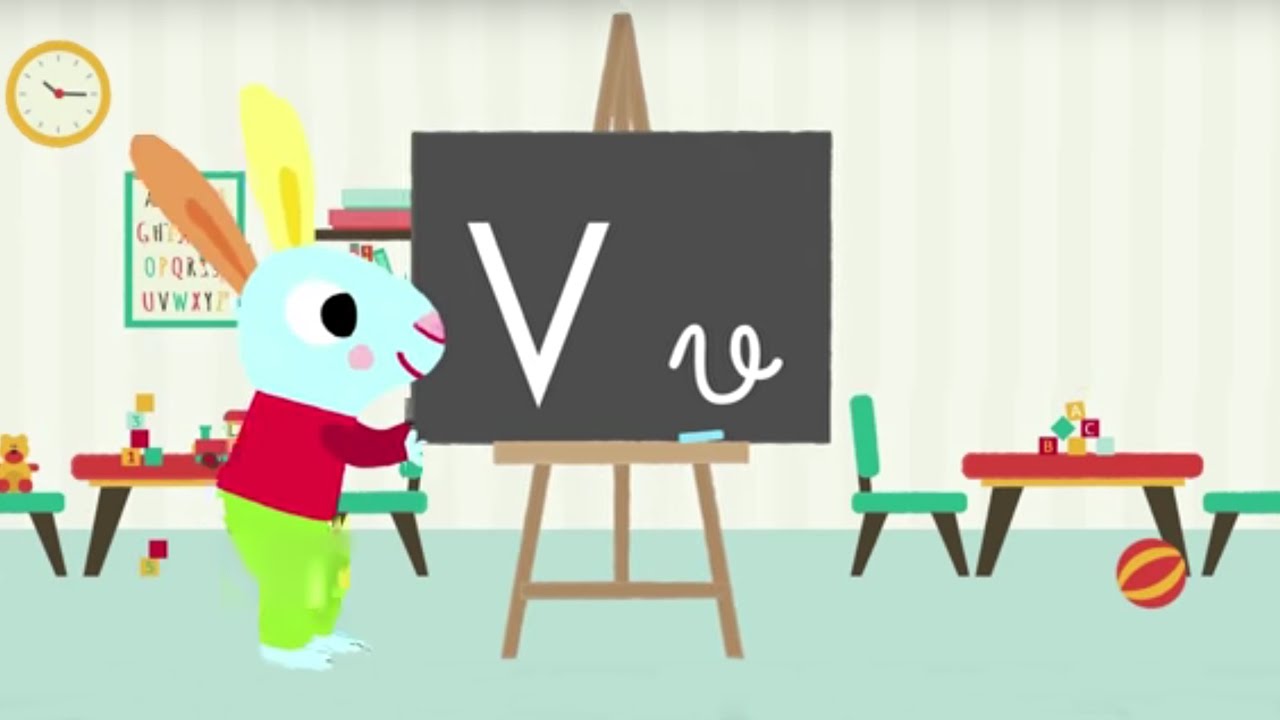Les lettres de l'alphabet - Apprendre à écrire le V avec Pinpin et Lili