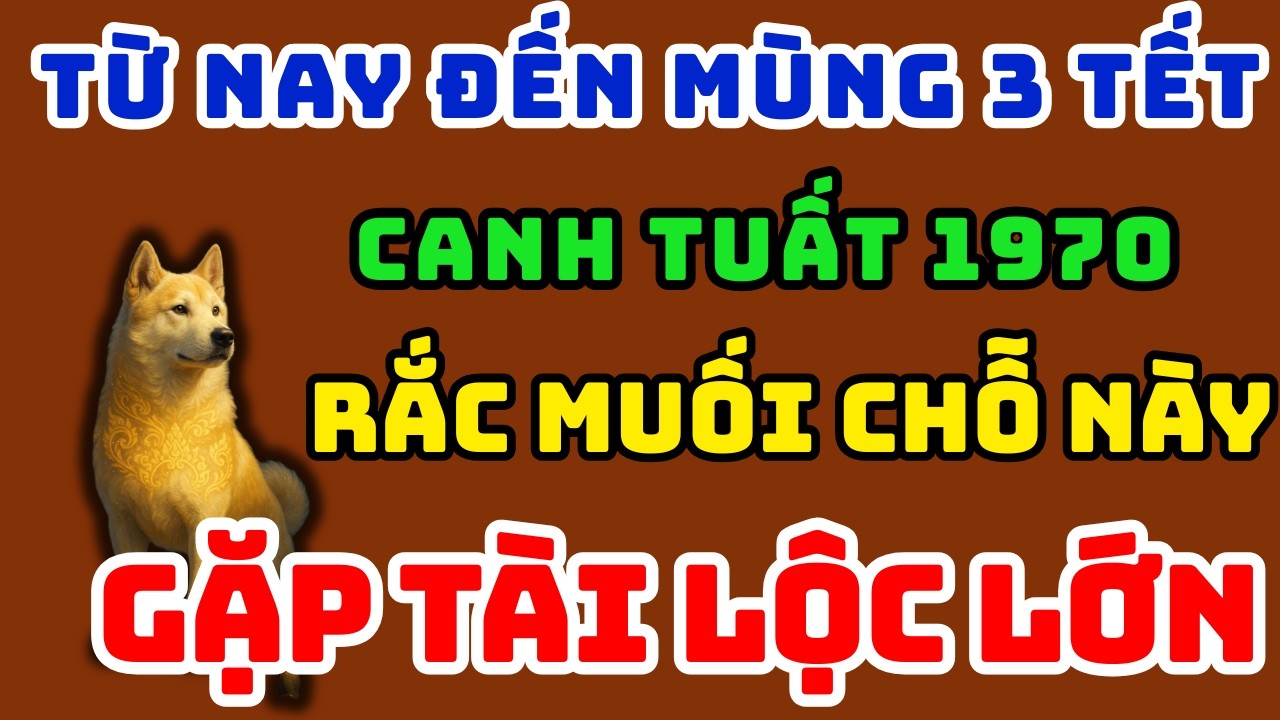 Canh Tuất 1970 từ Nay đến mùng 3 Tết Lén Rắc Muối 8 Chỗ Này, Tài Lộc ùn ùn kéo Đến Kiểu gì cũng giàu
