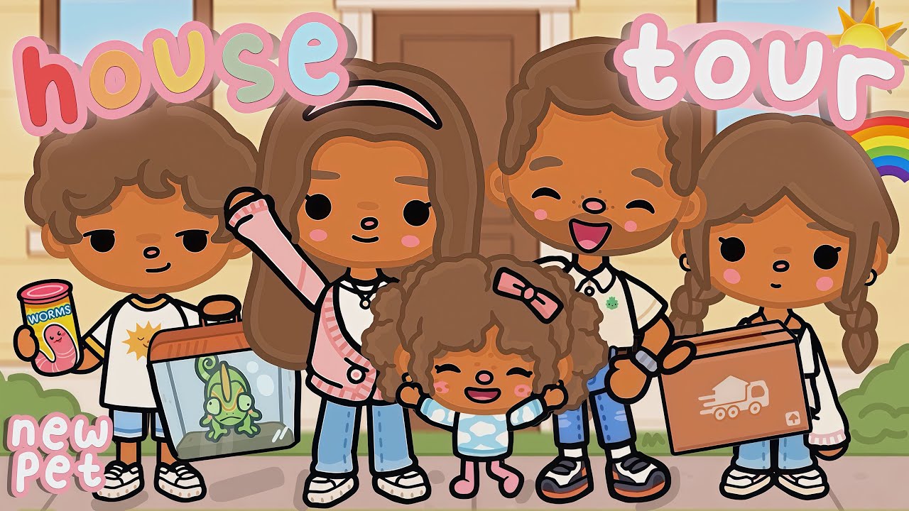 РУМ-ТУР по нашему НОВОМУ семейному ДОМУ 🌈 Ролевая игра в Toca Boca