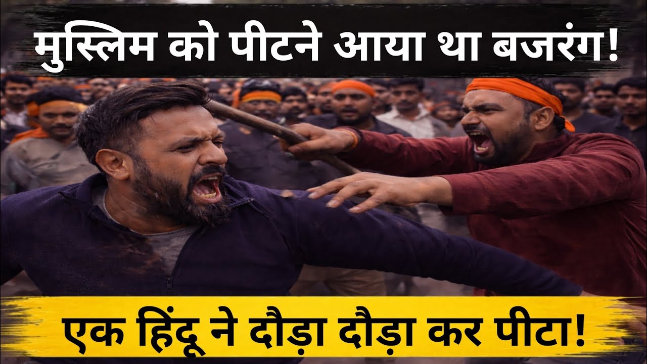 मुस्लिम को पीटने आया था बजरंग! एक हिंदू ने दौड़ा-दौड़ा कर पीटा | Viral Video