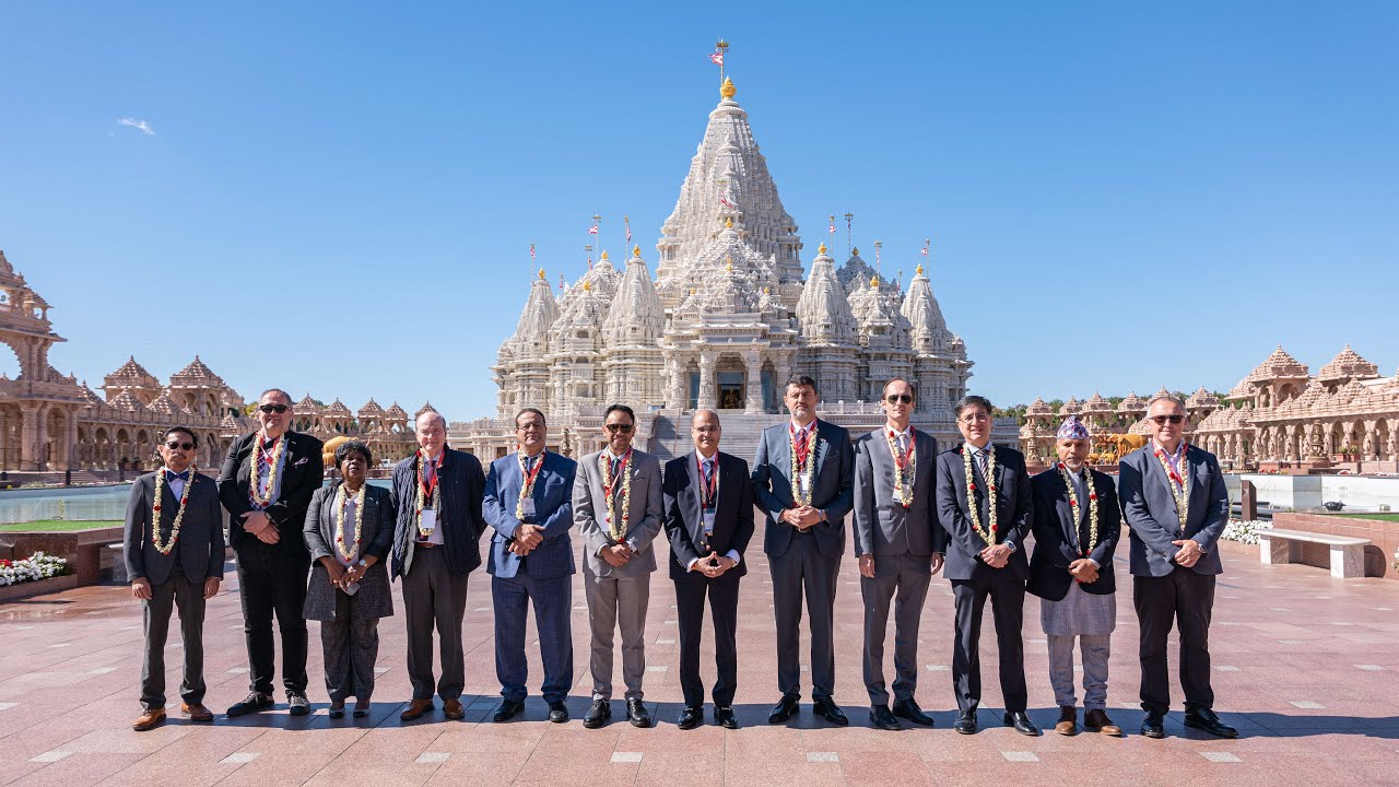 International Delegation of Diplomats Visit BAPS Swaminarayan Akshardham on First Anniversary