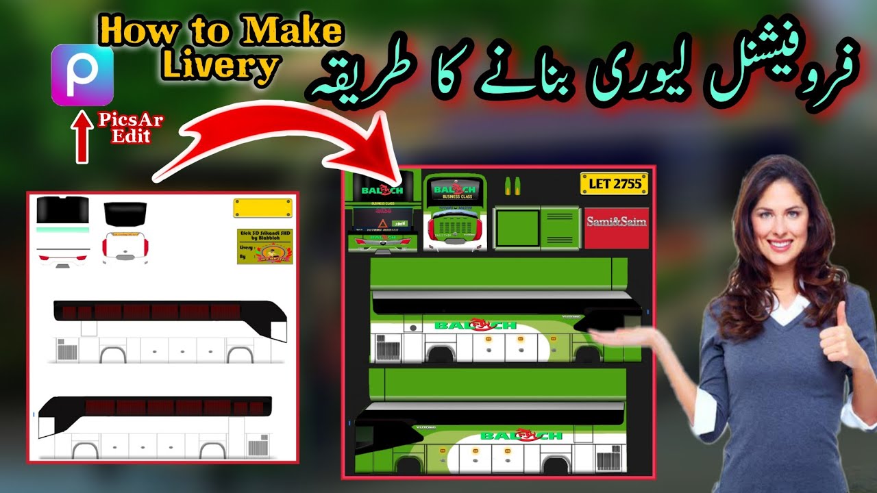 How to make livery in picsart bus simulator indonesia livery banane ka tarika