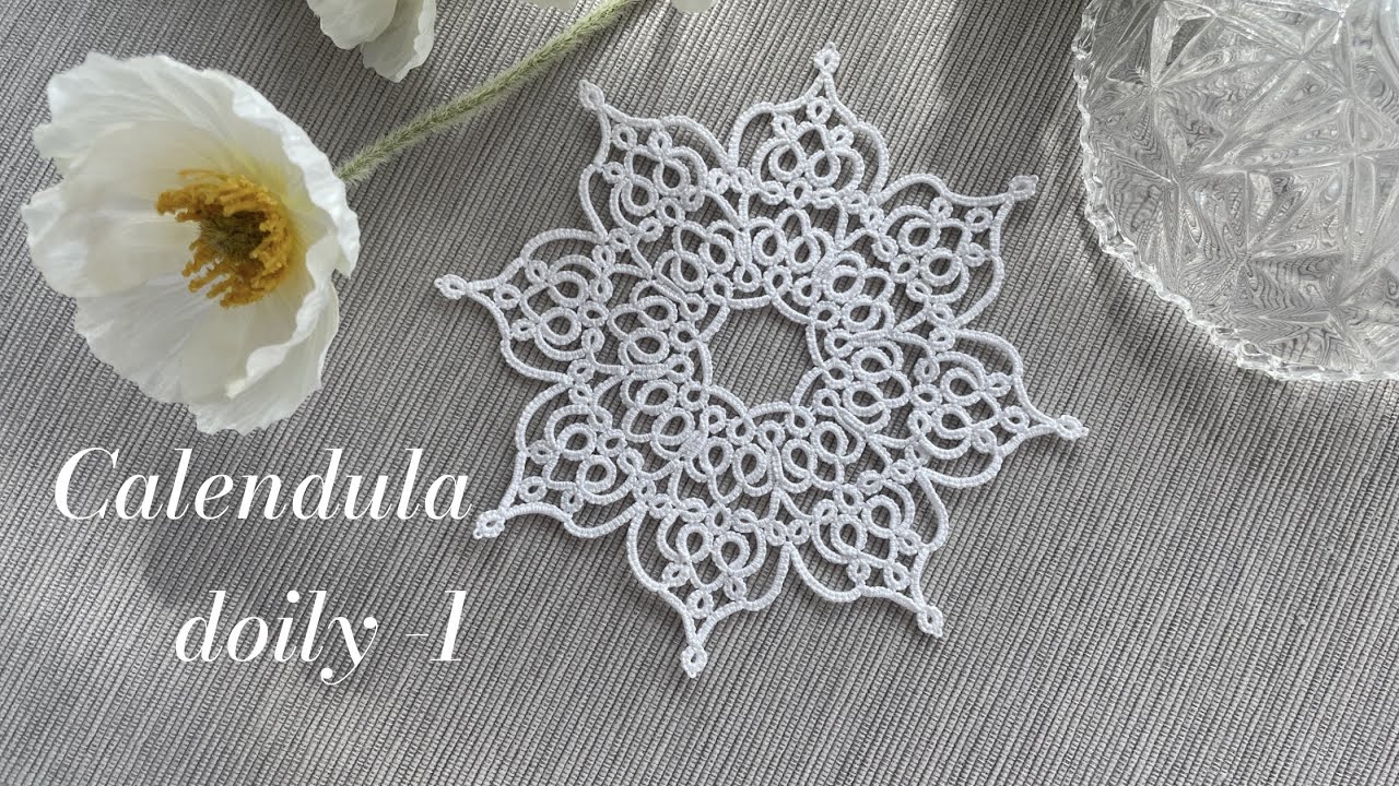 Calendula doily -1, 카렌듈라 도일리 1편/ Tatting lace doily, 태팅레이스 무료도안 수밍