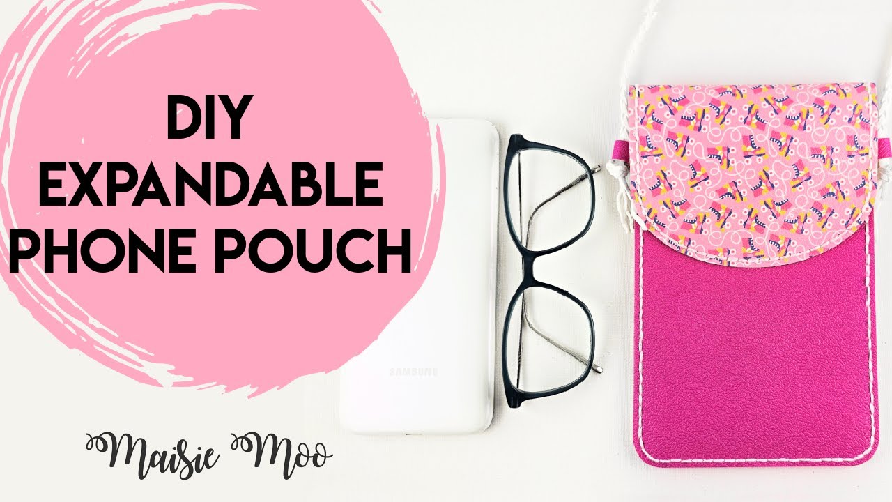 How to sew a Faux Leather Phone Pouch - Crossbody Purse with Maisie Moo Design