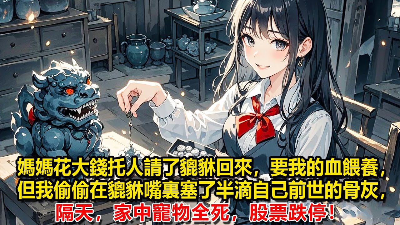 媽媽花大錢托人請了貔貅回來，要我的血餵養，我滿心歡喜的收下，但轉頭就偷偷在貔貅嘴裏塞了半滴自己前世的骨灰，隔天，家中寵物全死，股票跌停！