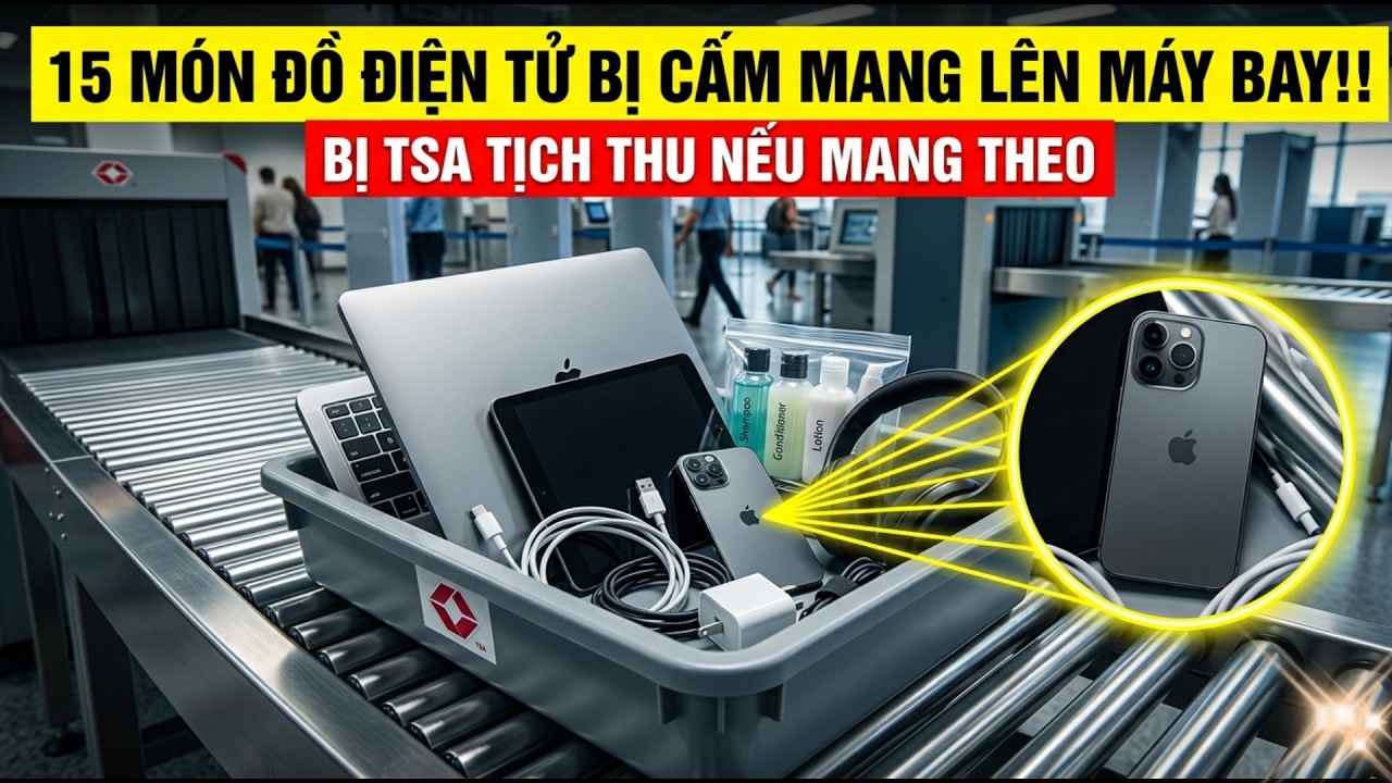 QUY ĐỊNH BAY 2026 : 15 MÓN ĐỒ ĐIỆN TỬ BỊ CẤM MANG LÊN MÁY BAY, NGƯỜI LỚN TUỔI NÊN BIẾT