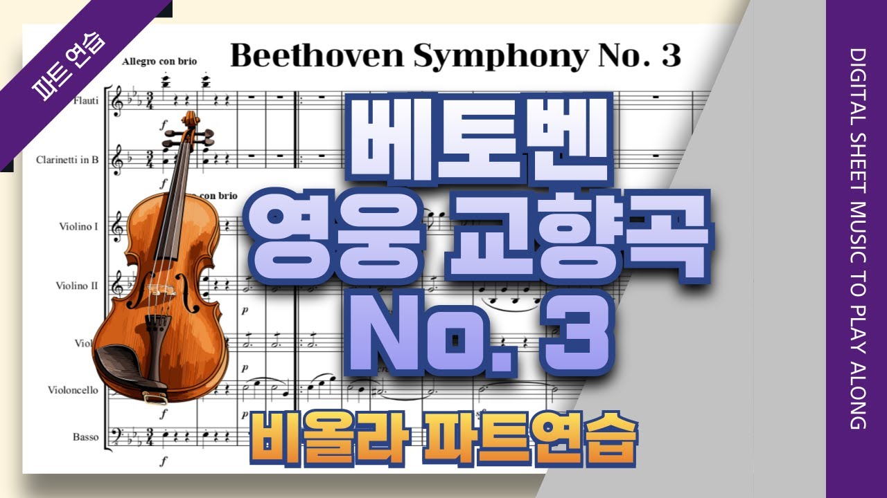 베토벤 교향곡 3번 영웅, 4악장 🎵비올라 파트 개인연습 (Beethoven Symphony no.3 Op.55 'Eroica' for Viola)