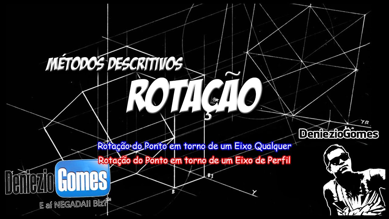 Geometria Descritiva - Rotação do ponto em torno de um eixo qualquer e em torno de um eixo de perfil