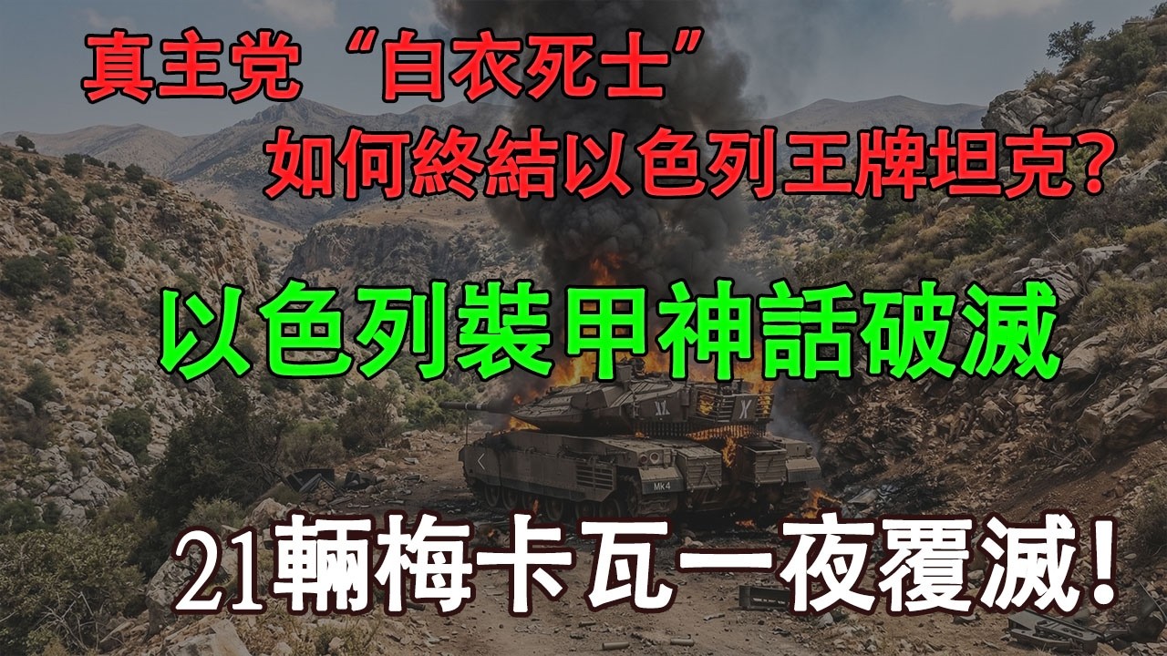真主党&ldquo;白衣死士&rdquo;如何終結以色列王牌坦克？以色列裝甲神話破滅，21輛梅卡瓦一夜覆滅！#中東局勢 #梅卡瓦坦克  #坎塔拉伏擊戰 #地緣政治 #非對稱作戰 #硬核軍事複盤