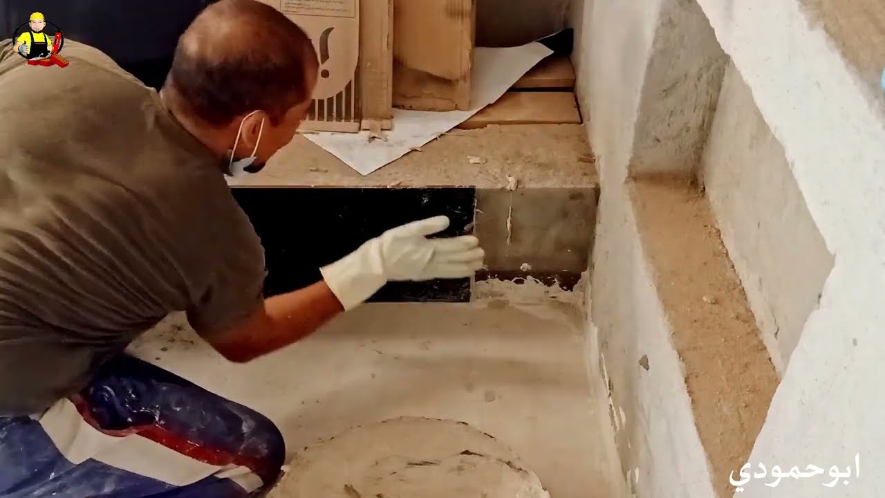 تركيب  السيراميك للكنبة من الطوب الاحمر