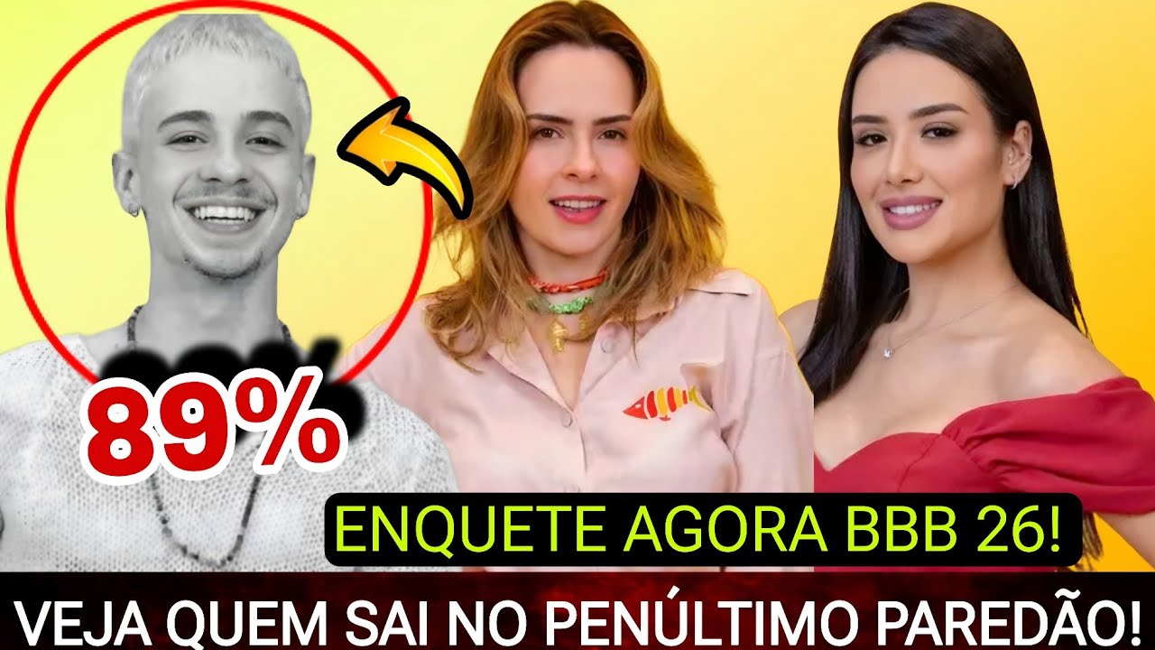 BBB 26: ENQUETE UOL ATUALIZADA AGORA MOSTRA QUEM SAI NO 17&deg; PARED&Atilde;O ANA PAULA JORDANA E JULIANO