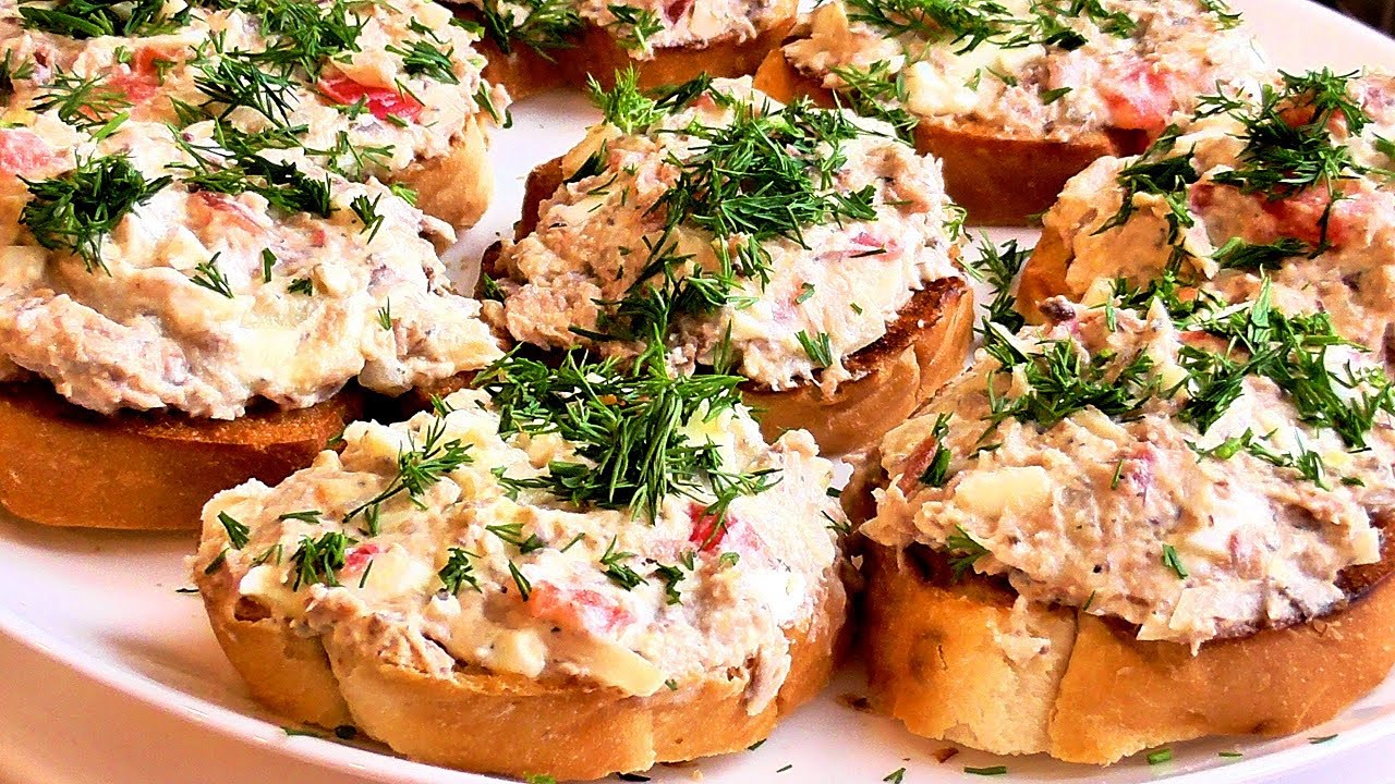 БЫСТРАЯ ЗАКУСКА ИЗ ТУНЦА! ЗАКУСОЧНЫЕ БУТЕРБРОДЫ С ТУНЦОМ!!!