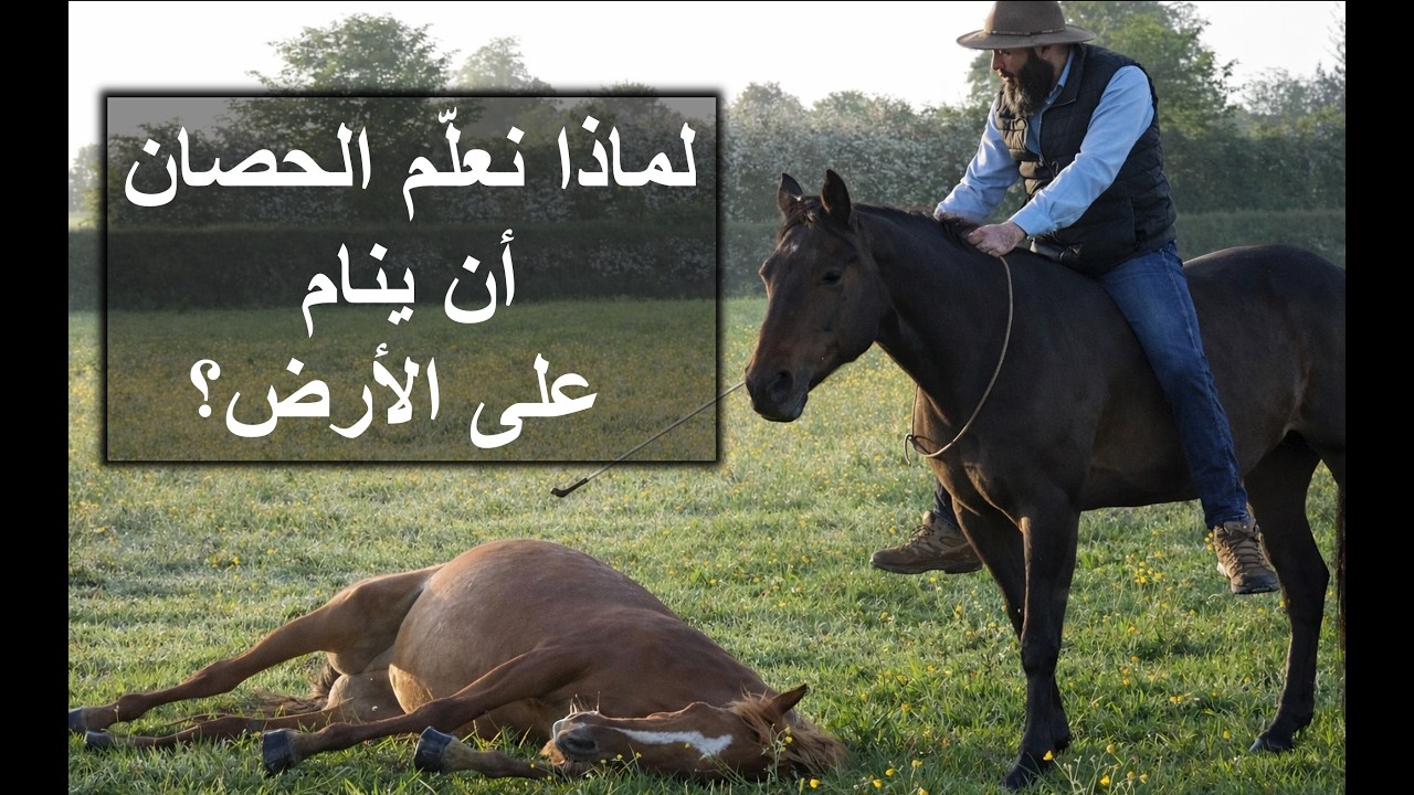 تعليم الحصان النوم على الأرض | الفائدة، الهدف، والتحذيرات المهمة