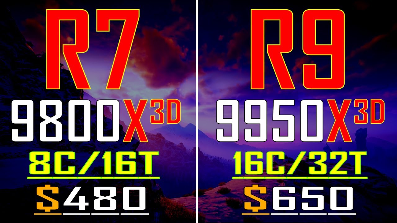 RYZEN 7 9800X3D vs RYZEN 9 9950X3D || PC GAMES BENCHMARK TEST ||