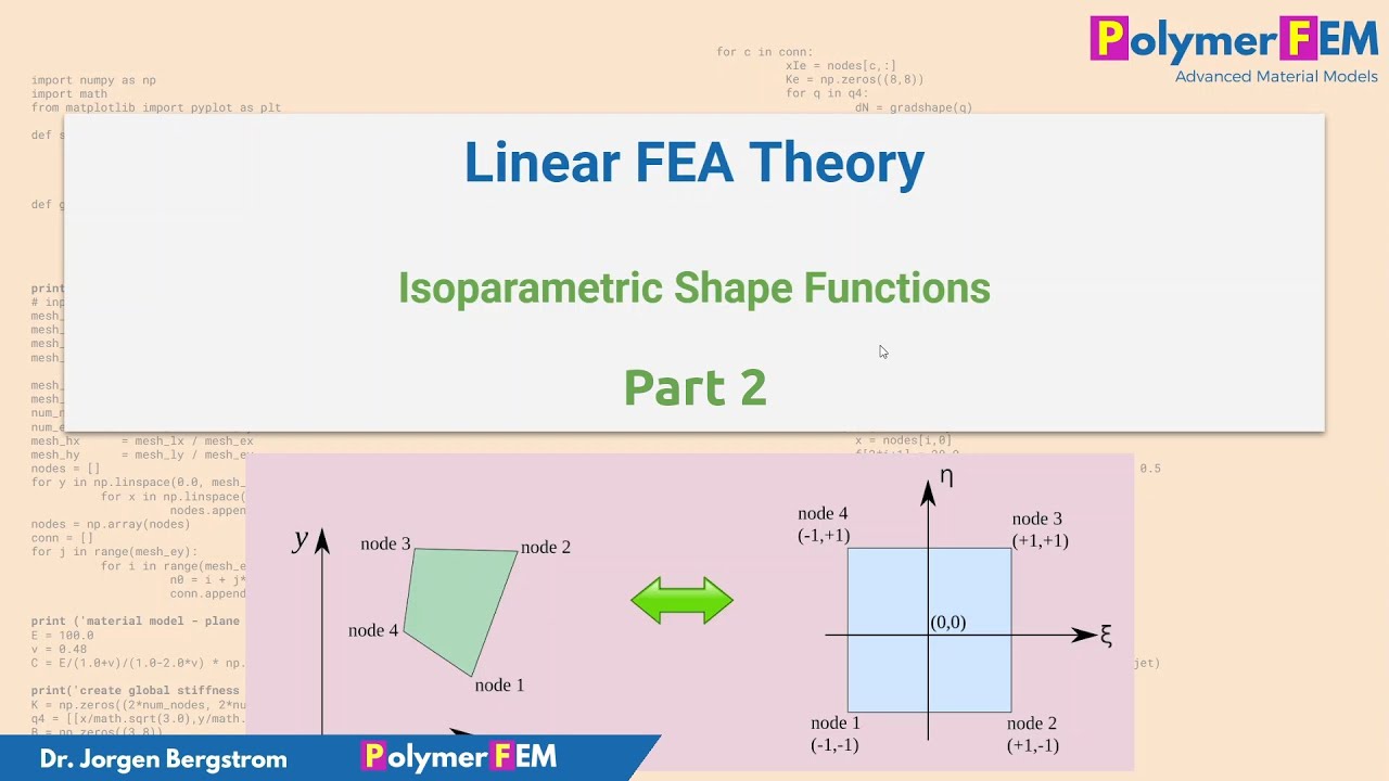 Basic FEA Theory - Part 2 - Isoparametric Shape Functions