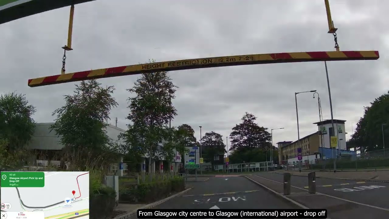 Driving to Glasgow airport (international) GLA and back - Starting from Glasgow city centre