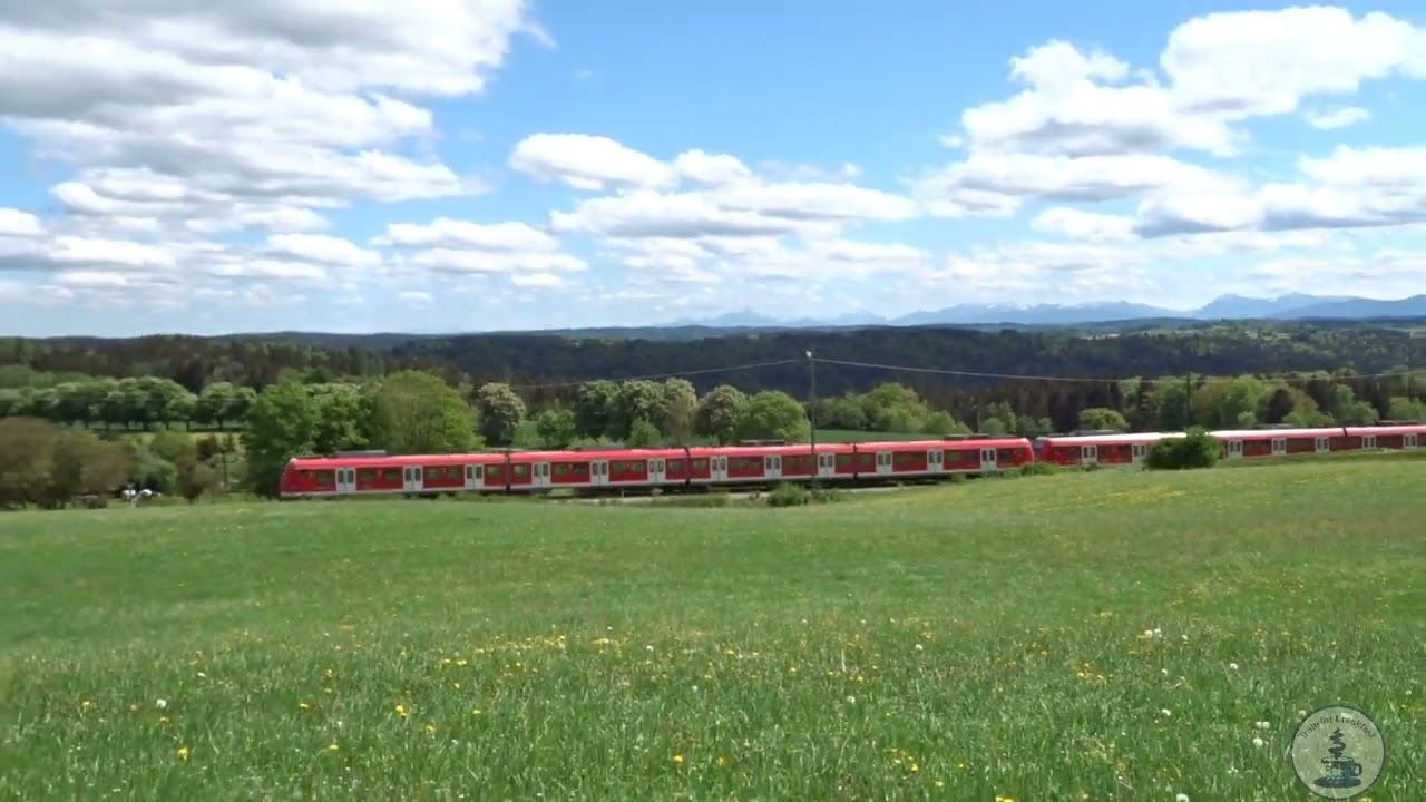 Train For Breakfast #460  - BR423 x2 with S7  in Icking  and Alpen Panorama [ 04.2018 ]