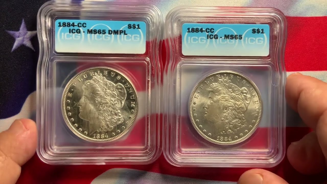 High Grade Carson City Morgan Dollars DMPL vs Superb Gem BU Both Rare