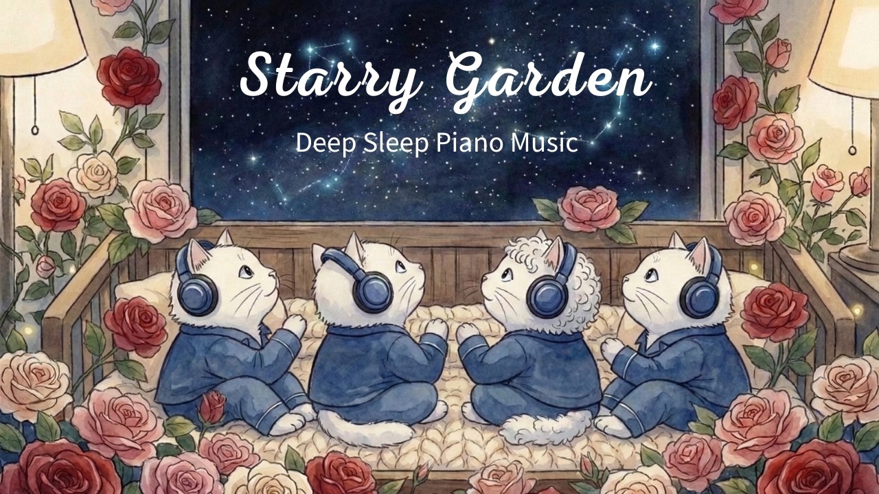 Starry Garden: Deep Sleep Piano & Romantic Space Roses 🌌🌹