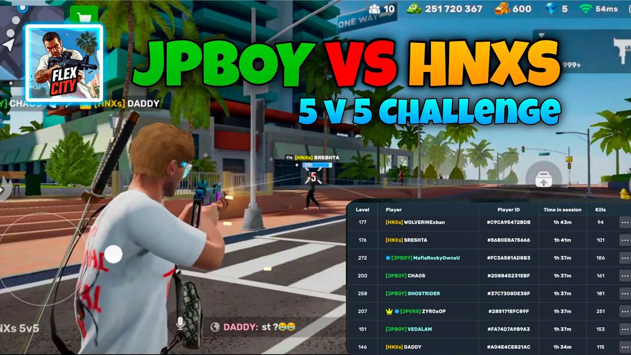 Flex City JP vs HNXS 5v5 Challenge 💀 | Guns Only | 500 Kills Match | Full Gameplay 🔥