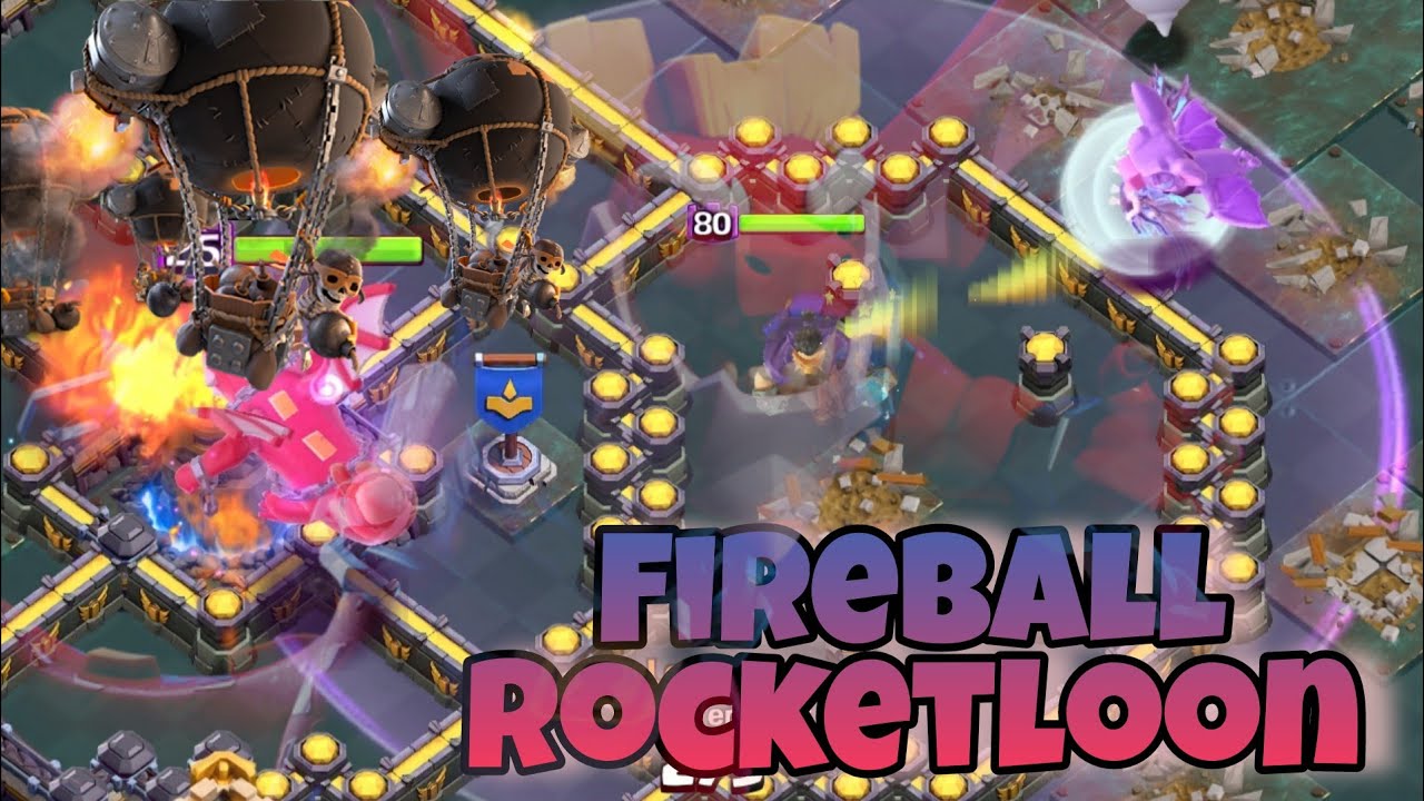 Fireball rocketloon with dragon duke TH 18 Legend attack - clash of clans indonesia