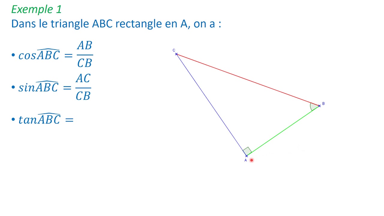 3e   Chapitre 7   Triangle rectangle et trigonom&eacute;trie   1 D&eacute;finitions