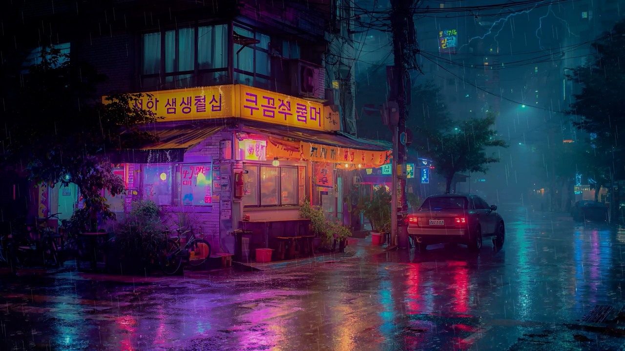 Midnight Rain at the Retro Café ☔ 80s Lofi Study & Sleep Session