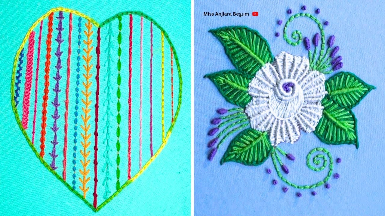 Hand Made Basic Stitch and Flower Embroidery