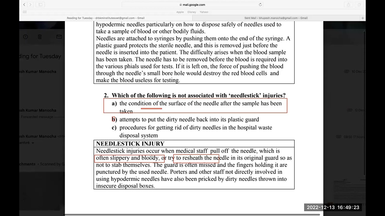 Sample question of oet reading part B