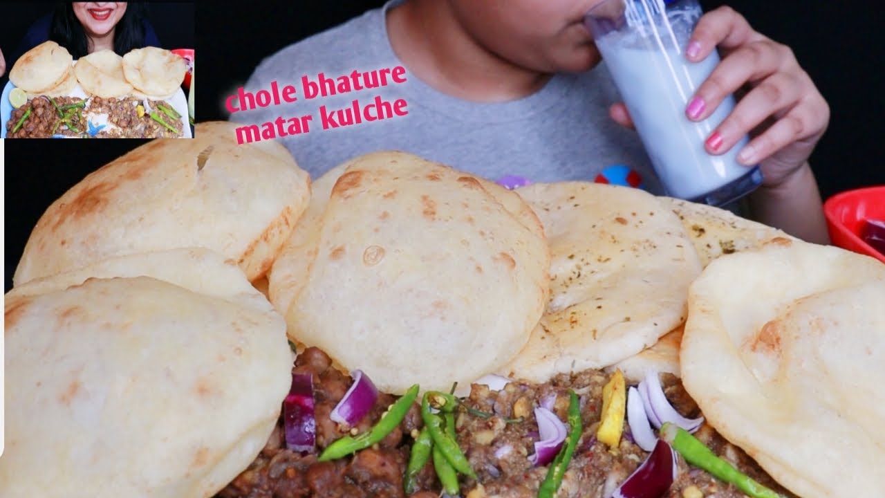 *REAL MUKBANG*STREET FOOD SPICY CHOLE BHATURE,MATAR KULCH,MASALA CHACH|EATING MYWAY|INDIAN ASMR
